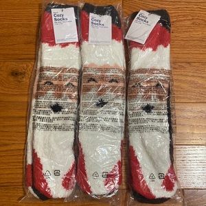 Three pair of Cozy Santa Clause socks (3 pair for $10)